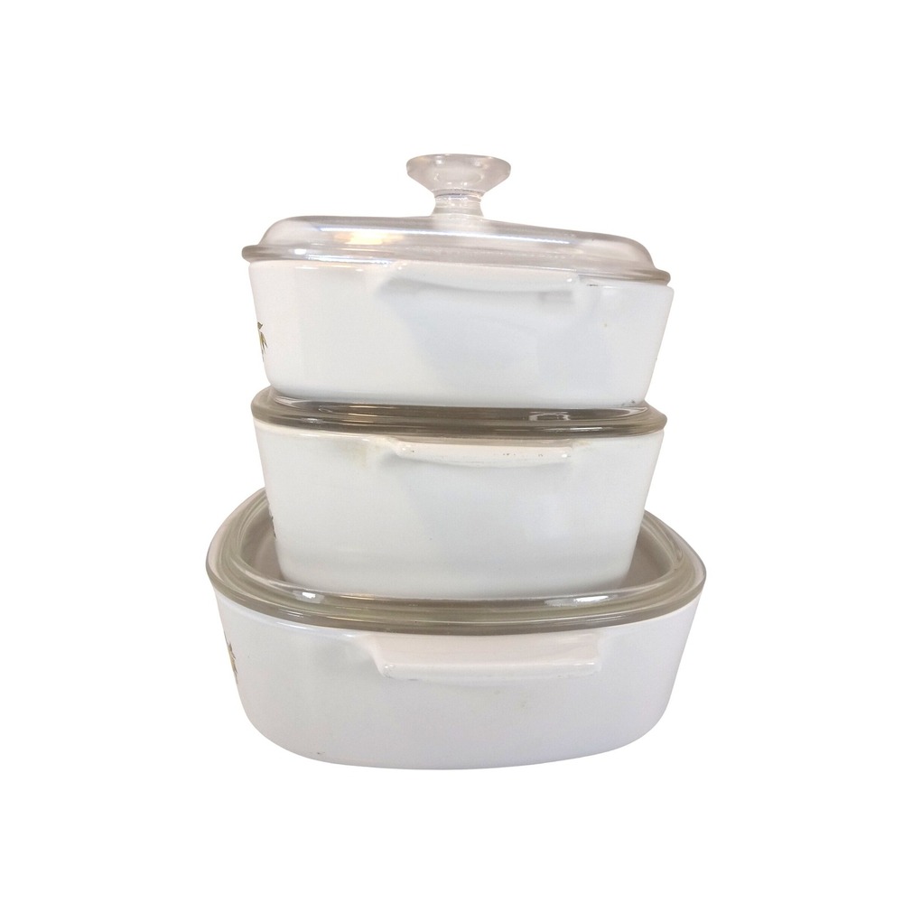 Corning Ware Casserole Set 3-Piece White Spice of Life Vintage‎ - Picture 2 of 4
